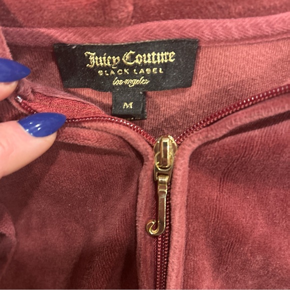 Juicy Couture Velour Hoodie in Burgundy - Picture 2 of 6